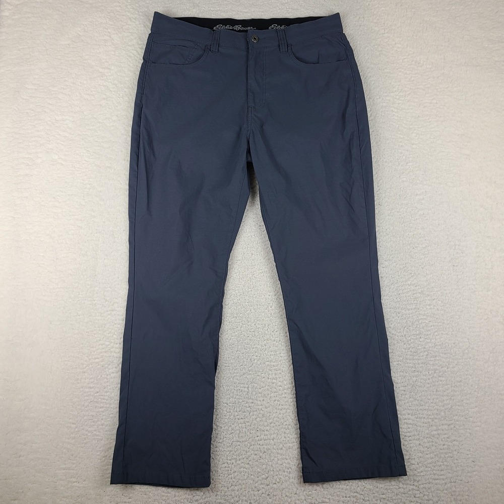 Eddie Bauer Pants Mens 36x30 Dark Blue Straight Leg Performance Preppy Tech Golf